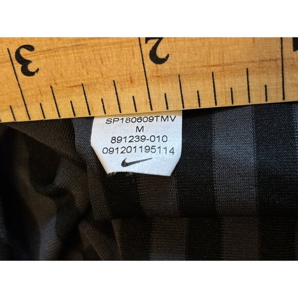 Nike Golf Shirt Dri-FIT Polo Black Gray Striped Short Sleeve Mens Medium M - Picture 10 of 11